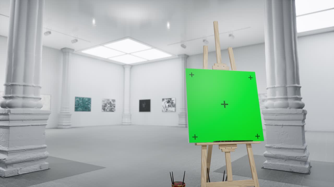 미술관 의 초록색 스크린 에스텔