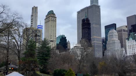 el horizonte de la ciudad de nueva york vista de los rascacielos de manhattan desde central park