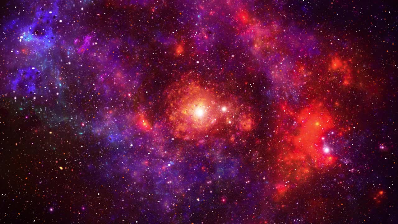 Un volo virtuale attraverso stelle e nebulose, cieli stellati con uno sfondo di stelle scintillanti o lampeggianti.