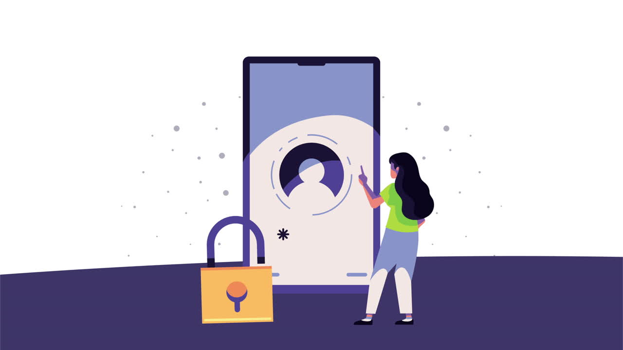 Woman Logging In to a Smartphone