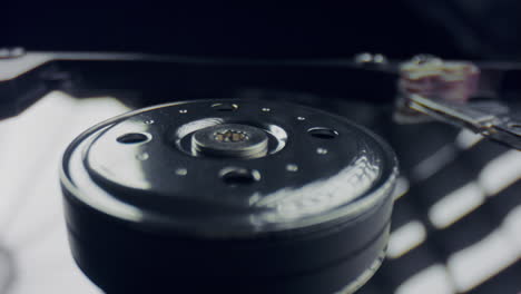 Computer-hard-drive-disk.-Dolly-shot-of-disassembled-hard-drive-from-computer