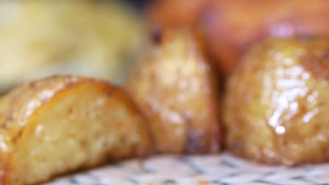 roasted potatoes with fork