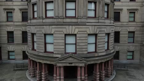 portland city hall exterior empty drone shot