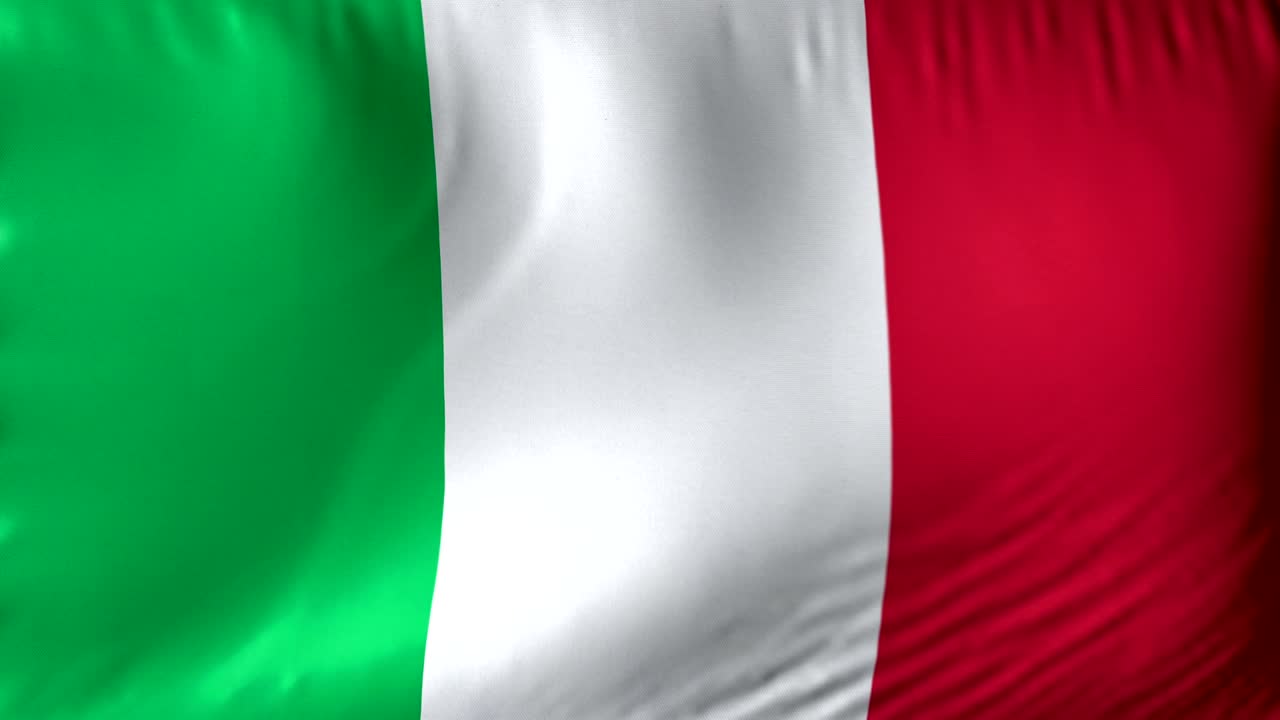National flag of Italy. Seamless looping 4k full realistic italian flag waving against background.