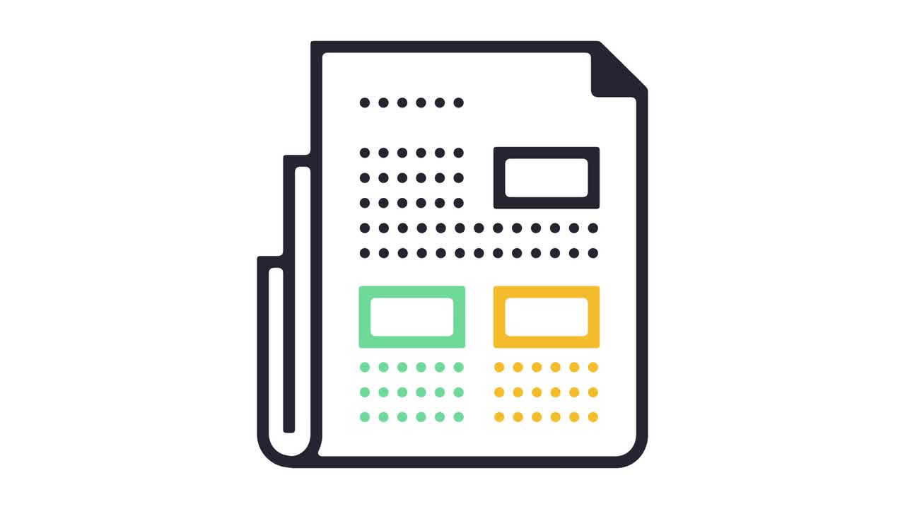 animación del icono de la línea del periódico