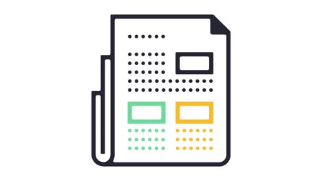 animación del icono de la línea del periódico