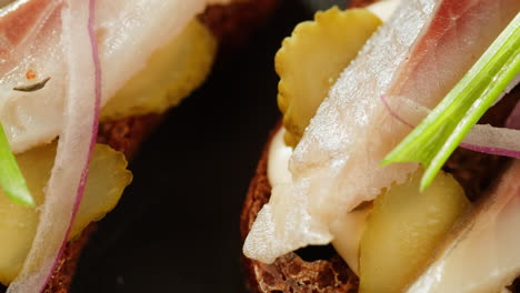 smoked fish sandwiches with dill and red onion