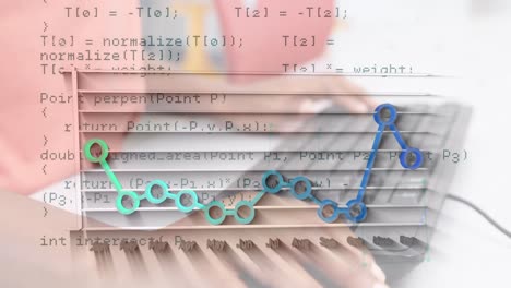 animación del procesamiento de datos estadísticos en la sección media de un niño que utiliza la computadora en la escuela