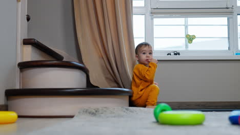 toddler playing at home