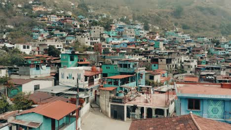 neighborhood of santa catarina palopo in lake atitlan, guatemala - aerial drone shot