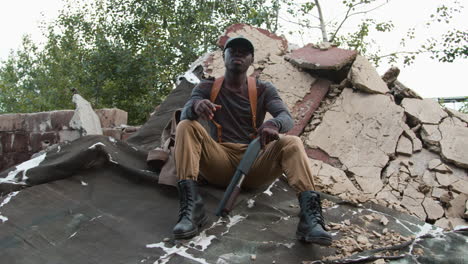 man holding a gun