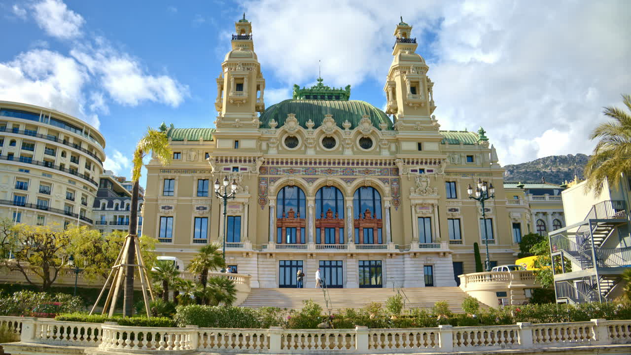 The facade of the Opera de Monte-Carlo in daylight