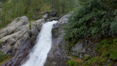 quiet mountain stream flows in the middle of nature