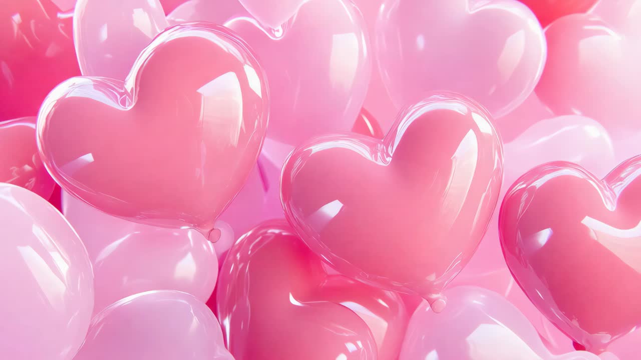 Pink Heart Balloons Background