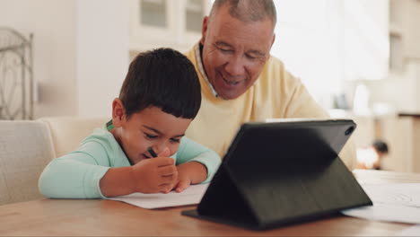 Grandparent,-tablet-or-child-elearning