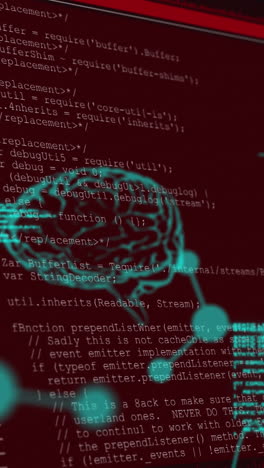 animación de formas y cerebros sobre el procesamiento de datos