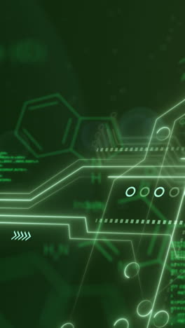 animación del procesamiento de datos en una placa de circuitos informáticos