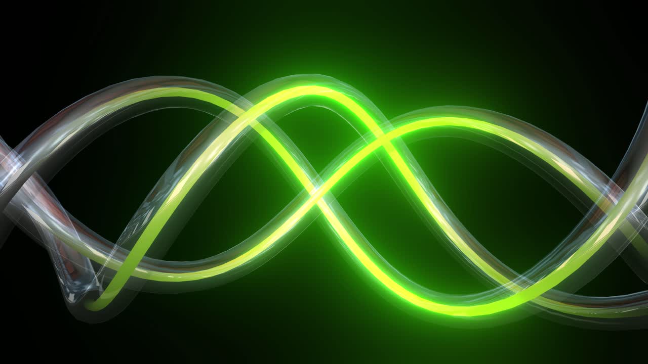 추상적인 빛나는 녹색 나선형