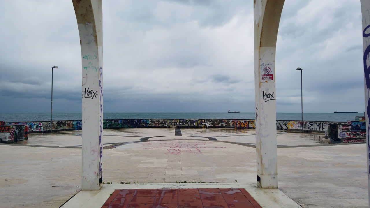 Stormy Seascape: A Walkway to the Ocean
