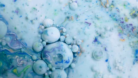 abstract liquid art with bubbles and colors