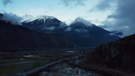 Aerial-view-of-the-valley-of-Martigny-in-Switzerland