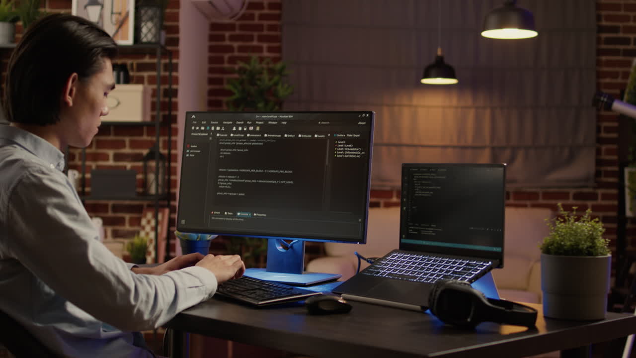 Developer Coding on Computer