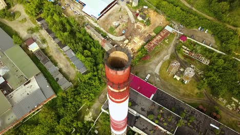 aerial view of an abandoned industrial site