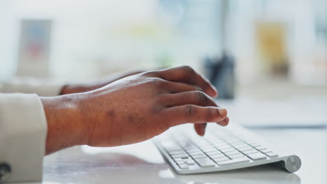 hands, typing and computer for research