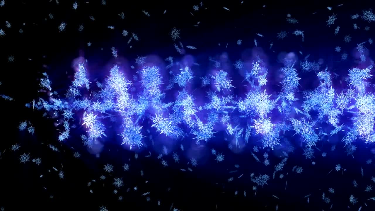 아름다움의 눈송이와 함께 반이는 겨울의 상징, 스핀 눈에서 소용돌이, 겨울 패턴, 아름다움 춤추는 눈송이, 추상적인 루프 애니메이션.