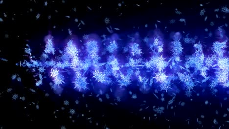 el símbolo del invierno brillante con los copos de nieve de belleza. vórtice de la nieve de giro. patrón de invierno. la belleza bailando copos de neve. animación de bucle abstracto.