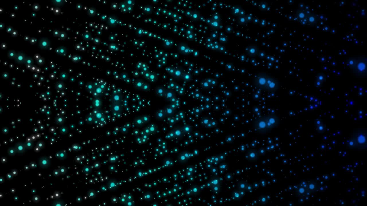 Digital down lights dots pop up in forward directions effect motion