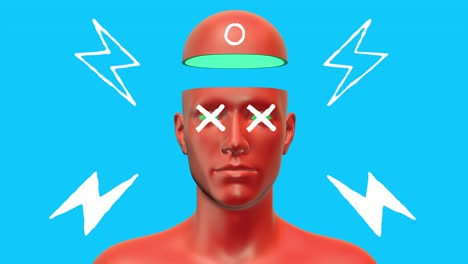minimal gráfico colorido diseño psicodélico. concepto de arte abstracto del cuerpo humano con formas de dibujo doodle. personaje realista en 3d hombre o mujer en estilo creativo de stop motion. animación de bucle de moda de dibujos animados