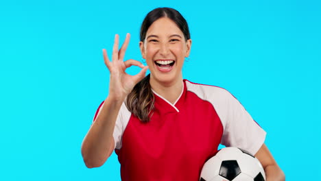 Mano,-Perfecta-Y-Cara-De-Mujer-Feliz-Con-Fútbol