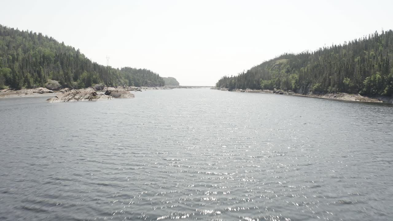 4K Atlantic Ocean Bay by drone, shore to sea - drone - seq 003-005