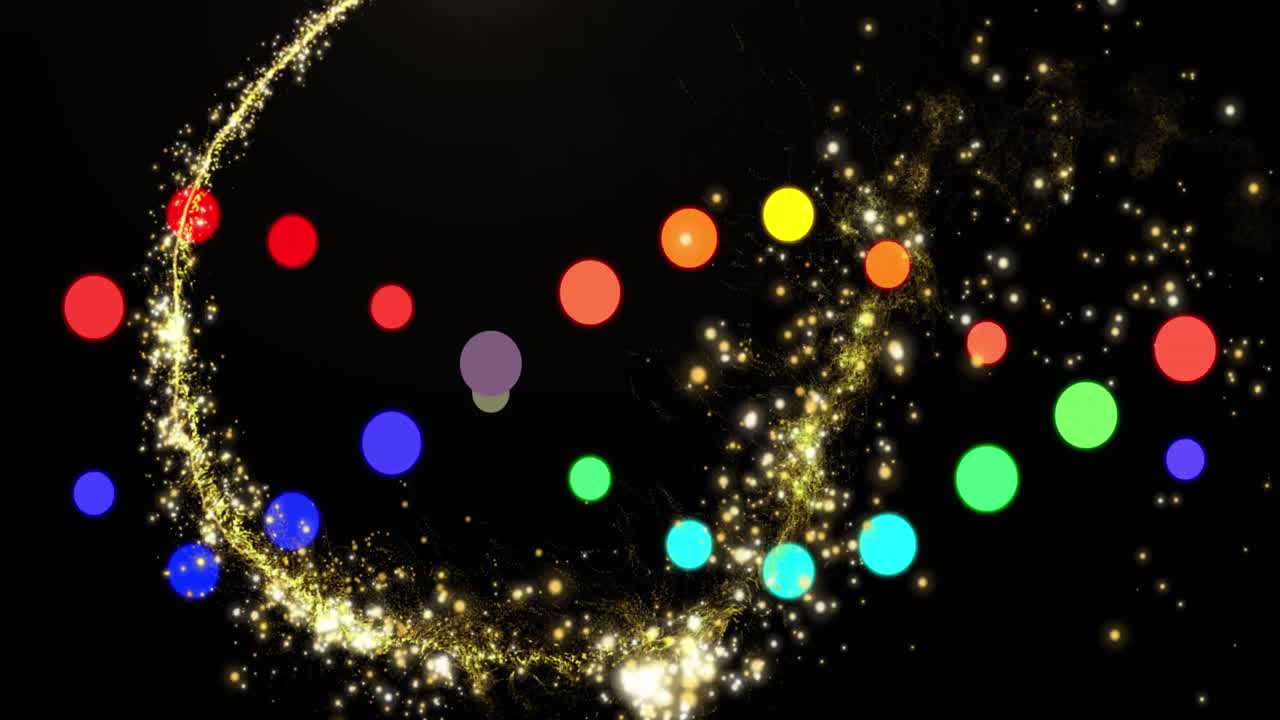 빛의 흔적 위에 있는 dna 가닥의 애니메이션