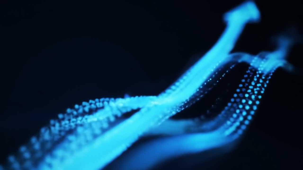 partículas azules brillantes abstractas