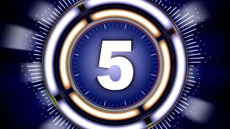 NUMERO 5, Animazione dei dieci numeri principali con canale alfa, rendering, sfondo, loop