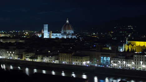 Stadtbild-Von-Florenz-Bei-Nacht,-Florenz,-Italien