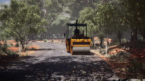 tractor de rodillos en el bosque