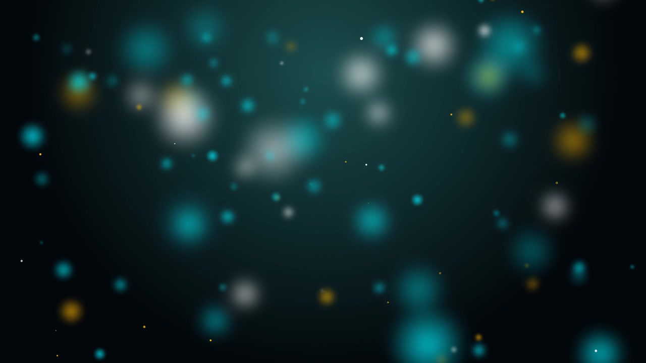 Abstract Background with Floating Teal and Gold Bokeh Particles