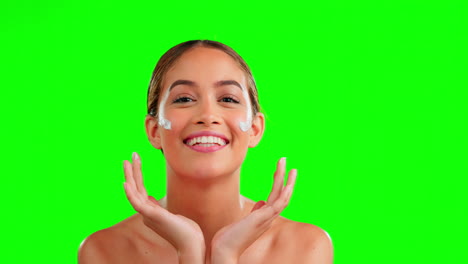 rostro, cuidado de la piel y mujer con crema