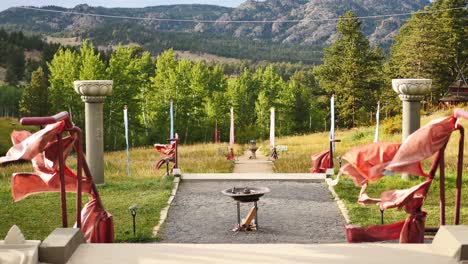 Steps-at-the-stupa-in-Red-Feather-Lakes,-CO