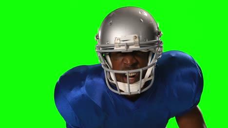 american football player on green screen