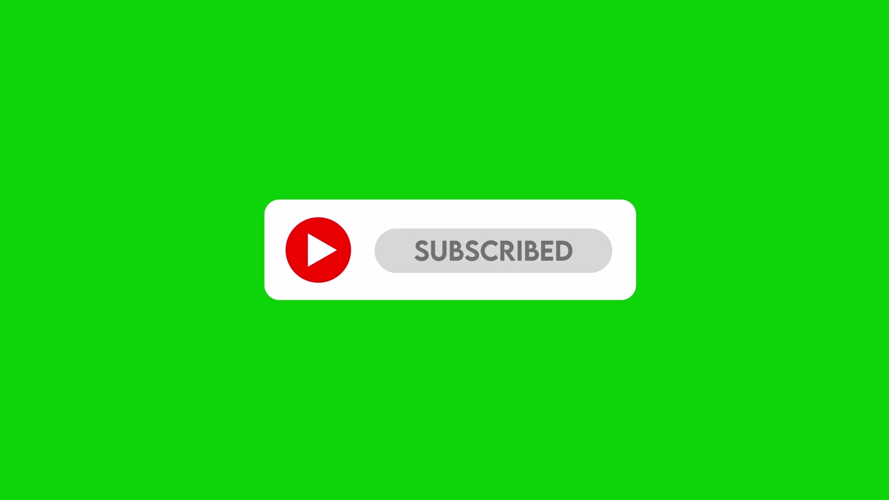 YouTube Subscribe Button with Cursor on Green Screen
