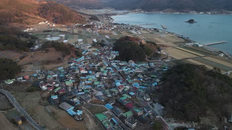 hermoso paisaje aéreo de namhae, corea del sur