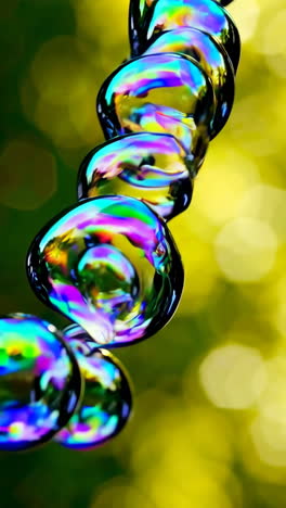 vibrant iridescent bubbles with bokeh background