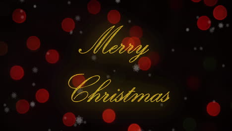 animation of merry christmas text over spots of light on black background