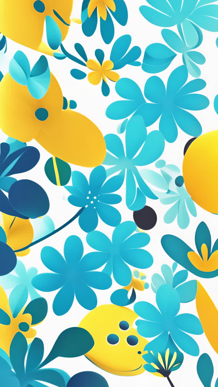 Abstract floral patterns in vibrant colors creating visually striking background