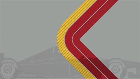 Bandera-De-Carrera-Deportiva-Roja-Y-Amarilla-Con-Coche-Deportivo