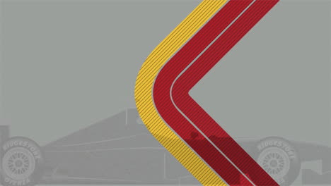 red and yellow sport race flag with sport car